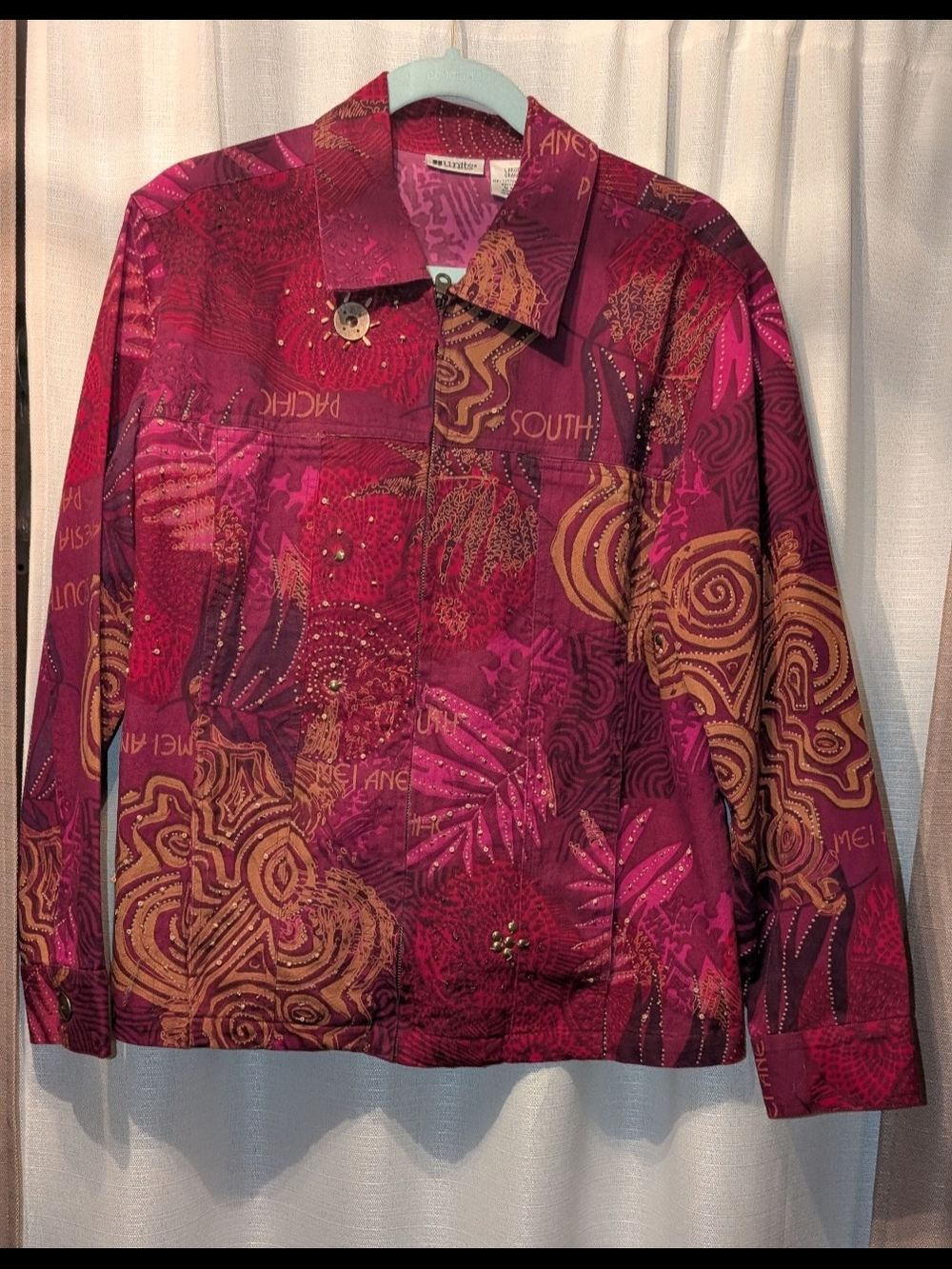 Women's Pink & Gold Abstract Print Blazer Jacket